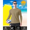 image:imageRoadbox Mens UPF 50 Swim Shirt Long Sleeve Sun Protection Rash Guard Slim Fit Fishing Shirts for Beach Surfing HikingKhaki