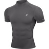 image:imageRoadbox Compression Shirt Men Mock Turtleneck Short Sleeve Workout T Shirts Cool Dry Athletic Gym Sports Base Layer TopCement Gray