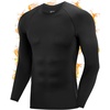 image:imageRoadbox Mens Thermal Compression Shirts Long Sleeve Fleece Lined Undershirt Cold Weather Workout Athletic Base Layer TopBlack01