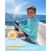 image:imageRoadbox Boys Rash Guard Hooded Fishing Shirt Kids UPF 50 Long Sleeve Sun Hoodie Youth UV Protection Beach Swim Shirts08teal Blue