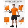 image:imageRoadbox Mens Compression Shirt Short Sleeve Athletic Workout Quick Dry Undershirts Cooling Base Layer for Running Gym09 Orange