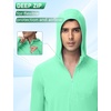 image:imageRoadbox Mens UPF 50 Sun Hoodie Long Sleeve UV Protection Fishing Hiking Shirts 14 Zip Hooded Lightweight Rash Guard Mint Green