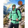 image:imageRoadbox Mens UPF 50 Sun Hoodie Long Sleeve UV Protection Fishing Hiking Shirts 14 Zip Hooded Lightweight Rash Guard Mint Green