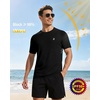 image:imageRoadbox Mens UPF 50 Swim Shirts Short Sleeve Sun Protection Quick Dry Rash Guard Water TShirt for Surfing Fishing Beach02 Black