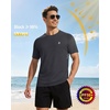 image:imageRoadbox Mens UPF 50 Swim Shirts Short Sleeve Sun Protection Quick Dry Rash Guard Water TShirt for Surfing Fishing Beach02 Dark Gray