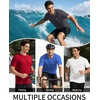 image:imageRoadbox Mens UPF 50 Swim Shirts Short Sleeve Sun Protection Quick Dry Rash Guard Water TShirt for Surfing Fishing Beach02 Red
