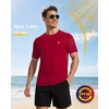 image:imageRoadbox Mens UPF 50 Swim Shirts Short Sleeve Sun Protection Quick Dry Rash Guard Water TShirt for Surfing Fishing Beach02 Red