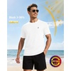 image:imageRoadbox Mens UPF 50 Swim Shirts Short Sleeve Sun Protection Quick Dry Rash Guard Water TShirt for Surfing Fishing Beach02 White