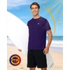 image:imageRoadbox Mens UPF 50 Swim Shirts Short Sleeve Sun Protection Quick Dry Rash Guard Water TShirt for Surfing Fishing BeachDark Purple