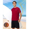 image:imageRoadbox Mens UPF 50 Swim Shirts Short Sleeve Sun Protection Quick Dry Rash Guard Water TShirt for Surfing Fishing BeachRed