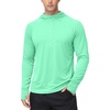 image:imageRoadbox Mens UPF 50 Sun Hoodie Long Sleeve UV Protection Fishing Hiking Shirts 14 Zip Hooded Lightweight Rash Guard Mint Green