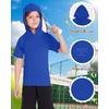 image:imageRoadbox Boys Short Sleeve Hoodie Athletic Quick Dry Hooded T Shirts Lightweight Youth Pullover Sweatshirt for Workout Sport07 Blue