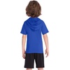 image:imageRoadbox Boys Short Sleeve Hoodie Athletic Quick Dry Hooded T Shirts Lightweight Youth Pullover Sweatshirt for Workout Sport07 Blue