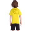image:imageRoadbox Boys Short Sleeve Hoodie Athletic Quick Dry Hooded T Shirts Lightweight Youth Pullover Sweatshirt for Workout Sport08 Yellow