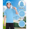 image:imageRoadbox Boys Short Sleeve Hoodie Athletic Quick Dry Hooded T Shirts Lightweight Youth Pullover Sweatshirt for Workout Sport10 Light Blue