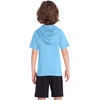 image:imageRoadbox Boys Short Sleeve Hoodie Athletic Quick Dry Hooded T Shirts Lightweight Youth Pullover Sweatshirt for Workout Sport10 Light Blue