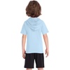 image:imageRoadbox Boys Short Sleeve Hoodie Athletic Quick Dry Hooded T Shirts Lightweight Youth Pullover Sweatshirt for Workout Sport11 Ice Blue