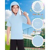 image:imageRoadbox Boys Short Sleeve Hoodie Athletic Quick Dry Hooded T Shirts Lightweight Youth Pullover Sweatshirt for Workout Sport11 Ice Blue