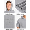 image:imageRoadbox Boys Short Sleeve Hoodie Youth Lightweight Athletic Hooded T Shirt  Cool dry and breathable pullover Great for baseball basketball and daily wear Tagfree collar amp flatlock seams Sizes 5T1602light Grey