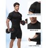 image:imageRoadbox Mens Compression Shirt Short Sleeve Mock Neck Quick Dry Base LayerBlack