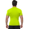 image:imageRoadbox Mens Compression Shirt Short Sleeve Mock Neck Quick Dry Base LayerFluorescent Yellow