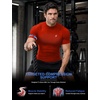 image:imageRoadbox Mens Compression Shirt Short Sleeve Mock Neck Quick Dry Base LayerRed