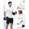 image:imageRoadbox Mens Compression Shirt Short Sleeve Mock Neck Quick Dry Base LayerWhite
