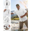 image:imageRoadbox Mens Fishing Shirts Short Sleeve Sun Protection Button Down Quick Dry Cooling Hiking Shirt for Travel Safari CampingWhite