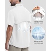 image:imageRoadbox Mens Fishing Shirts Short Sleeve Sun Protection Button Down Quick Dry Cooling Hiking Shirt for Travel Safari CampingWhite