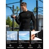 image:imageRoadbox Mens Long Sleeve Compression Shirt Mock Turtleneck Athletic Base Layer Tops Workout Undershirt for Gym SportsBlack