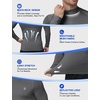 image:imageRoadbox Mens Long Sleeve Compression Shirt Mock Turtleneck Athletic Base Layer Tops Workout Undershirt for Gym SportsConcrete Grey