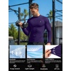image:imageRoadbox Mens Long Sleeve Compression Shirt Mock Turtleneck Athletic Base Layer Tops Workout Undershirt for Gym SportsDark Purple