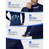 image:imageRoadbox Mens Long Sleeve Compression Shirt Mock Turtleneck Athletic Base Layer Tops Workout Undershirt for Gym SportsNavy With Blue Mesh Panels