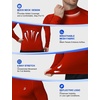 image:imageRoadbox Mens Long Sleeve Compression Shirt Mock Turtleneck Athletic Base Layer Tops Workout Undershirt for Gym SportsRed
