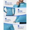image:imageRoadbox Mens Long Sleeve Compression Shirt Mock Turtleneck Athletic Base Layer Tops Workout Undershirt for Gym SportsWaterfall Blue