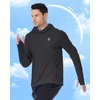 image:imageRoadbox Mens UPF 50 Fishing Shirt Long Sleeve UV Sun Protection Hoodies Quick Dry Rash Guard for Hiking Outdoor WorkingDark Gray