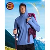 image:imageRoadbox Mens UPF 50 Fishing Shirt Long Sleeve UV Sun Protection Hoodies Quick Dry Rash Guard for Hiking Outdoor WorkingDeep Sea Blue