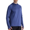 image:imageRoadbox Mens UPF 50 Fishing Shirt Long Sleeve UV Sun Protection Hoodies Quick Dry Rash Guard for Hiking Outdoor WorkingDeep Sea Blue