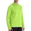 image:imageRoadbox Mens UPF 50 Fishing Shirt Long Sleeve UV Sun Protection Hoodies Quick Dry Rash Guard for Hiking Outdoor WorkingLime Green