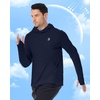 image:imageRoadbox Mens UPF 50 Fishing Shirt Long Sleeve UV Sun Protection Hoodies Quick Dry Rash Guard for Hiking Outdoor WorkingNavy Blue