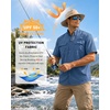 image:imageRoadbox Mens UPF 50 Fishing Shirts Short Sleeve Sun Protection Button Down Outdoor Shirt for Hiking Safari Work03 Medium Blue