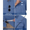image:imageRoadbox Mens UPF 50 Fishing Shirts Short Sleeve Sun Protection Button Down Outdoor Shirt for Hiking Safari Work03 Medium Blue