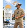 image:imageRoadbox Mens UPF 50 Fishing Shirts Short Sleeve Sun Protection Button Down Outdoor Shirt for Hiking Safari Work04 Khaki
