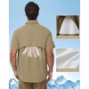 image:imageRoadbox Mens UPF 50 Fishing Shirts Short Sleeve Sun Protection Button Down Outdoor Shirt for Hiking Safari Work04 Khaki