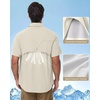 image:imageRoadbox Mens UPF 50 Fishing Shirts Short Sleeve Sun Protection Button Down Outdoor Shirt for Hiking Safari Work06 Light Khaki