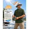 image:imageRoadbox Mens UPF 50 Fishing Shirts Short Sleeve Sun Protection Button Down Outdoor Shirt for Hiking Safari Work07 Dark Green