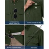 image:imageRoadbox Mens UPF 50 Fishing Shirts Short Sleeve Sun Protection Button Down Outdoor Shirt for Hiking Safari Work07 Dark Green