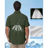 image:imageRoadbox Mens UPF 50 Fishing Shirts Short Sleeve Sun Protection Button Down Outdoor Shirt for Hiking Safari Work07 Dark Green