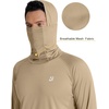 image:imageRoadbox UPF 50 Mens Hooded Fishing Shirts Long Sleeve UV Sun Protection Hoodie Hiking Running Swim Rash Guard with Mask Khaki