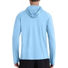 image:imageRoadbox UPF 50 Mens Hooded Fishing Shirts Long Sleeve UV Sun Protection Hoodie Hiking Running Swim Rash Guard with Mask Light Blue